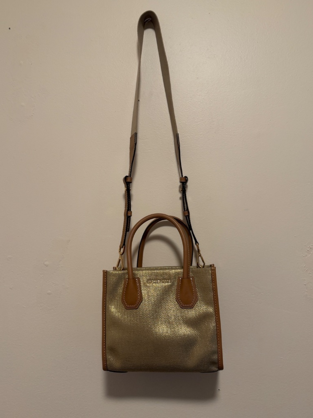 Michael Kors Mercer XS Mini Tote Crossbody – Metallic Gold - Picture 12 of 12